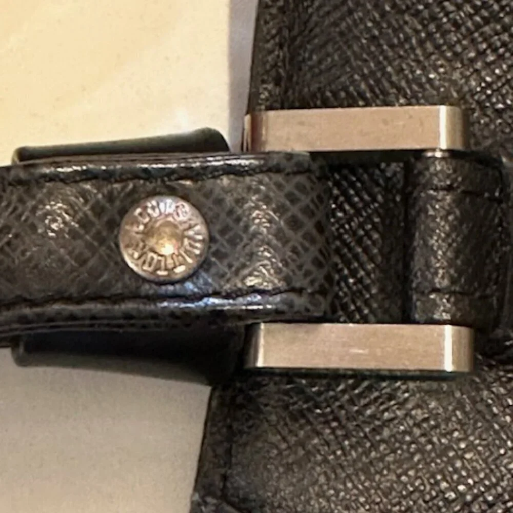 Louis Vuitton LV Black Taiga Leather Selenga Clutch Wristlet + COA